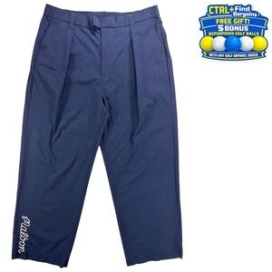 Malbon Magnolia Coolcore Pleated Golf Pants Performance Navy Men XL(36)
